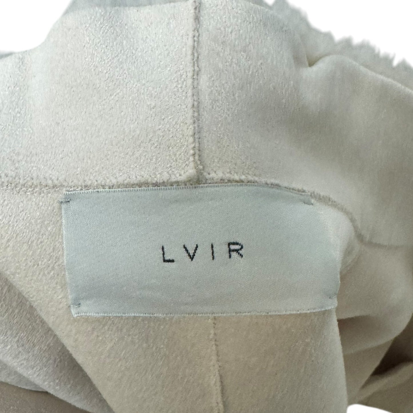 Faux Shearling Collarless Mustang Jacket By LVIR In Cream, Size: L