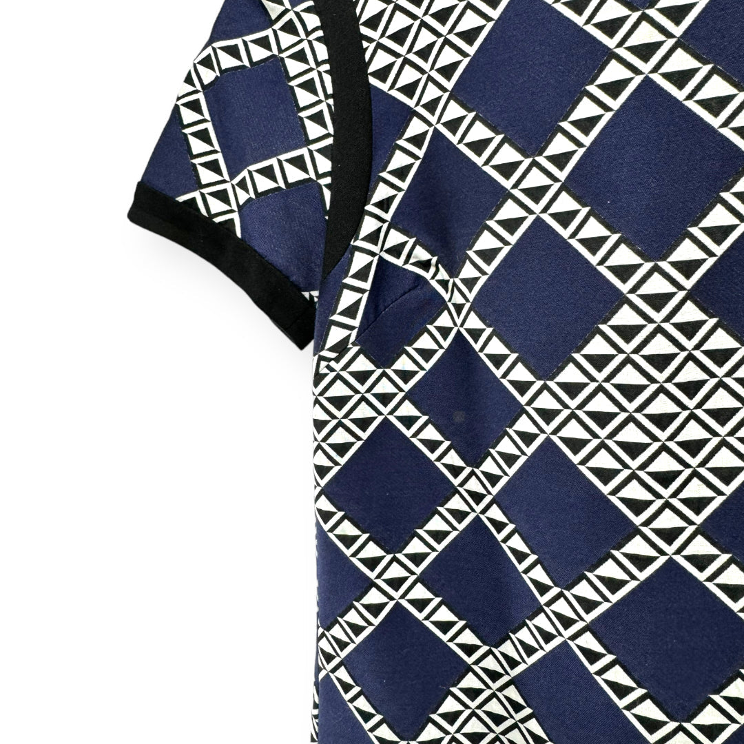 Diamond Geometric Print Sheath Mini Dress Designer By Trina Turk  Size: 4