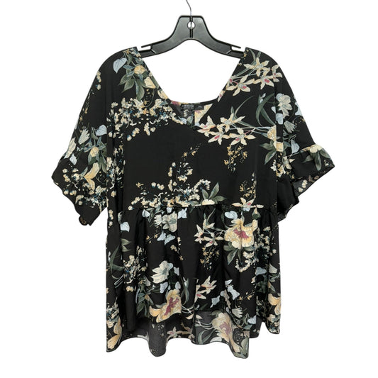 Top Short Sleeve By Shein In Black, Size: 3x