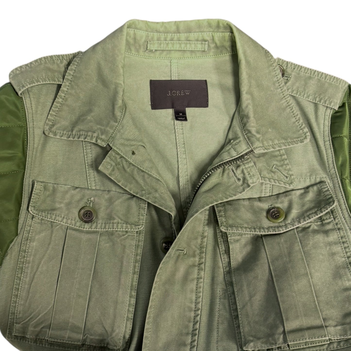 Quilted Boyfriend Fatigue Utility Jacket By J. Crew In Green, Size: M