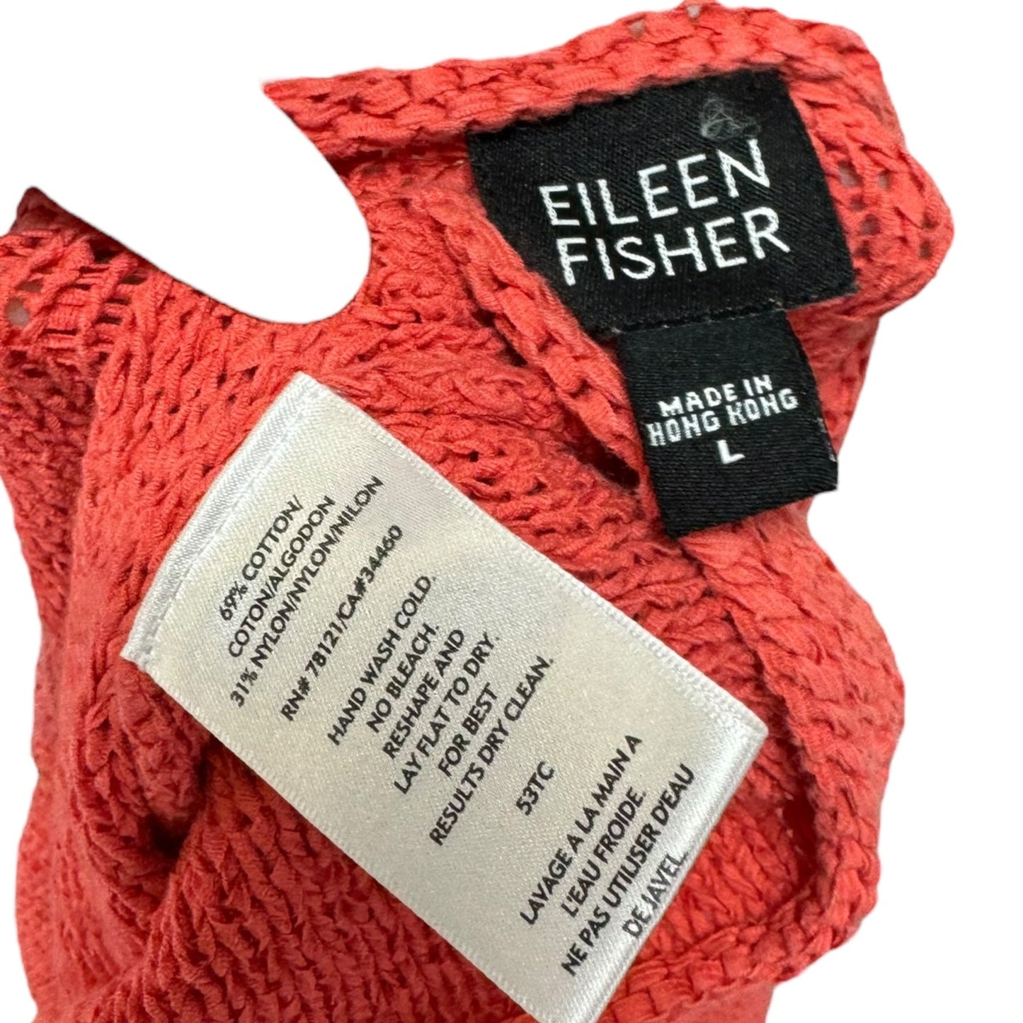 Sweater By Eileen Fisher In Coral, Size: L