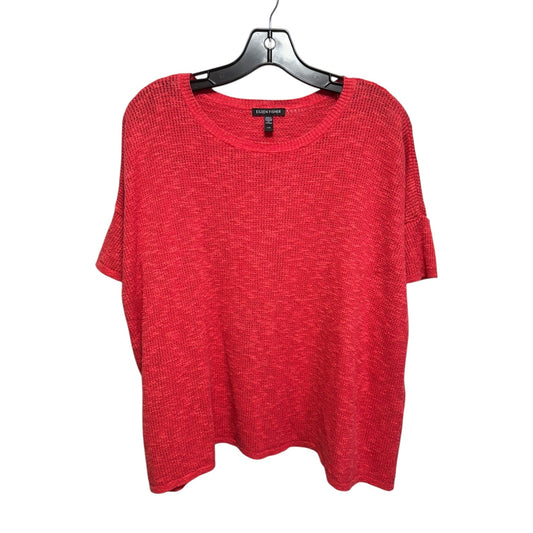 Knit Top Short Sleeve By Eileen Fisher In Red, Size: L