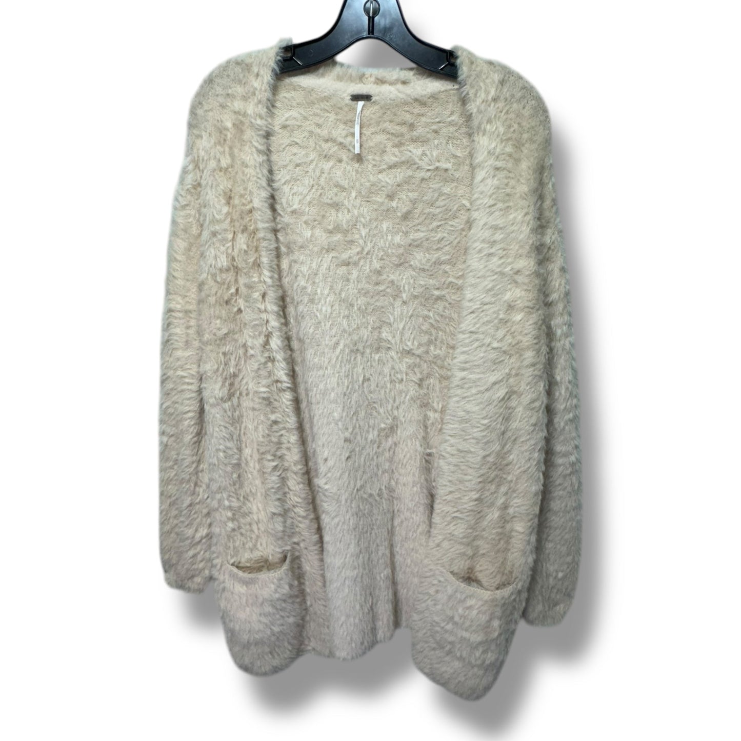 Faux Fur Cardigan Sweater By Free People In Cream, Size: XS