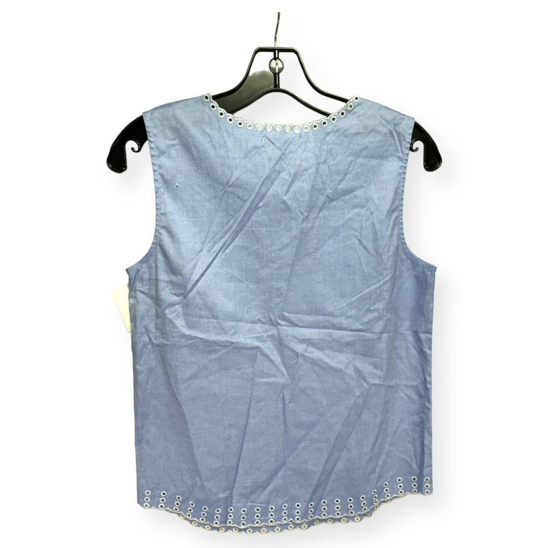 Blue & White Top Sleeveless J. Crew, Size 2petite