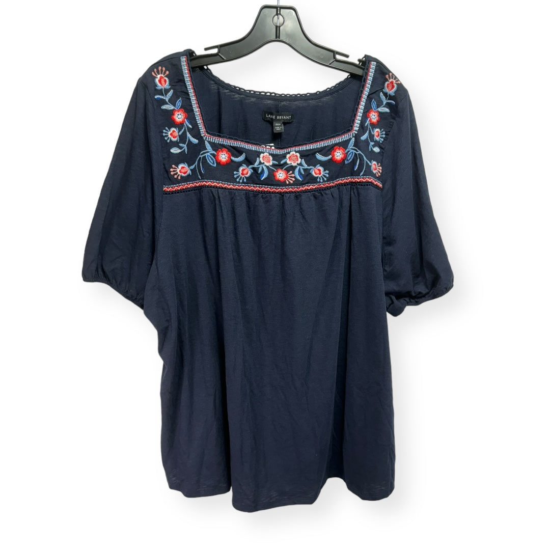 Navy Top Short Sleeve Lane Bryant, Size 2x