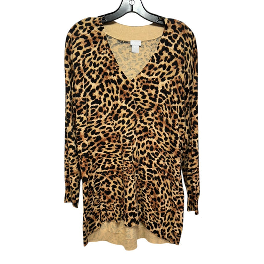 Sweater By Chicos In Animal Print, Size: S