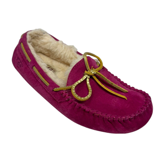 Slippers Designer By Ugg In Pink, Size: 5