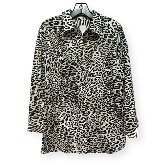 Animal Print Tunic Long Sleeve Chicos, Size 4