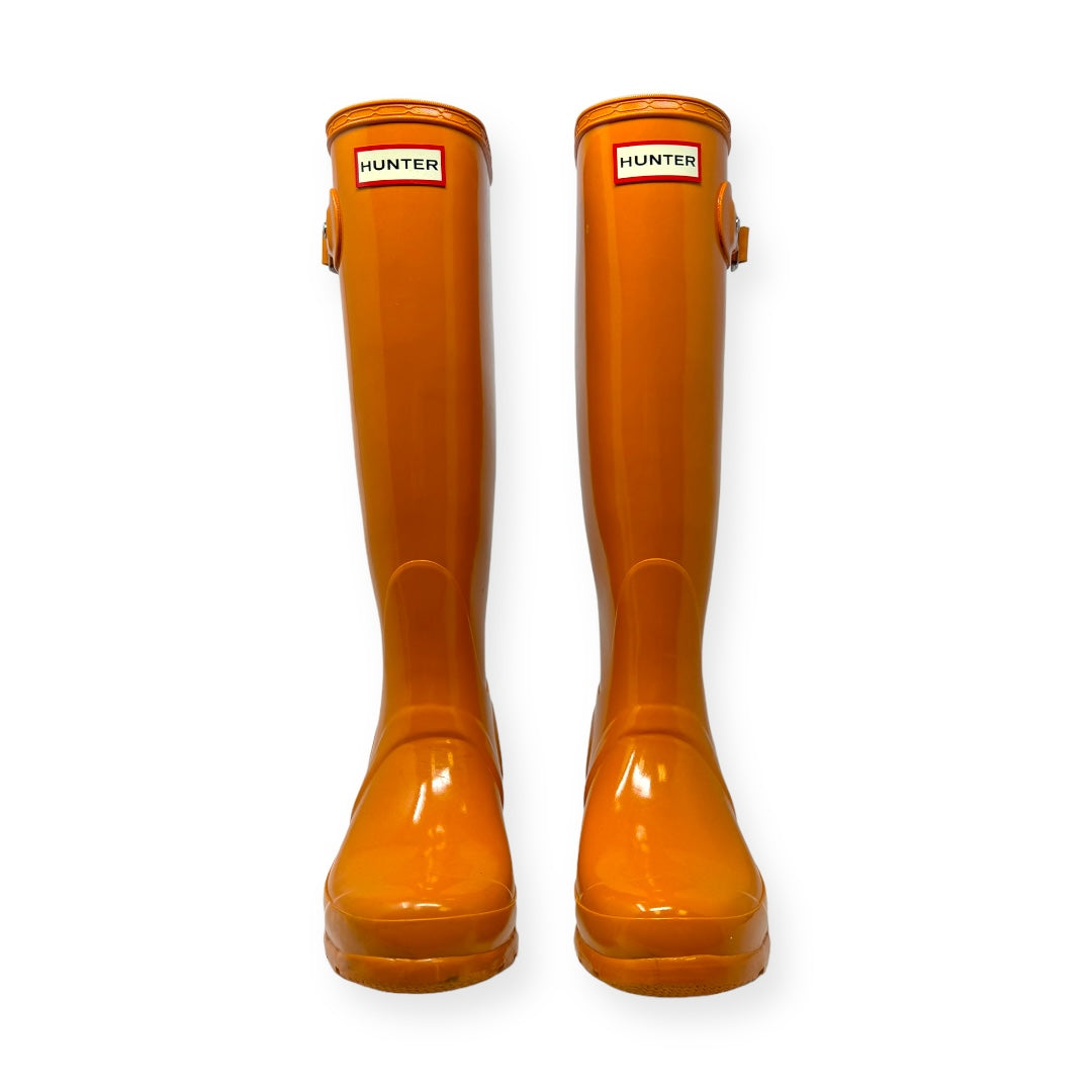 Orange Boots Rain Hunter, Size 5