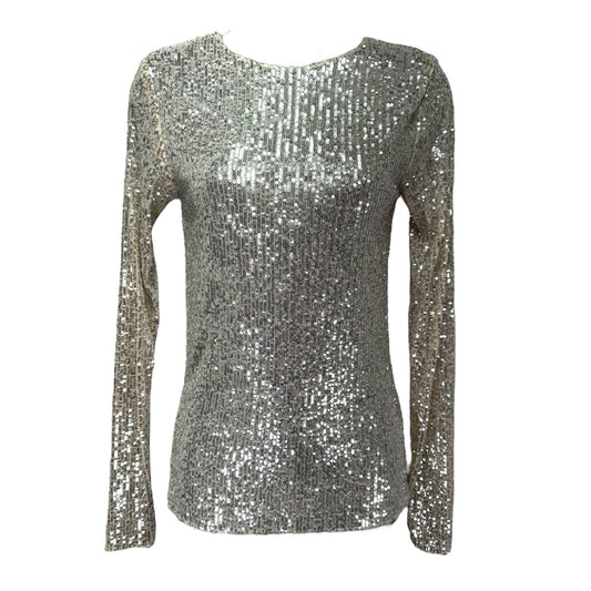 Gold Rush Long Sleeve Sequin Top By Free People  Size: Xs