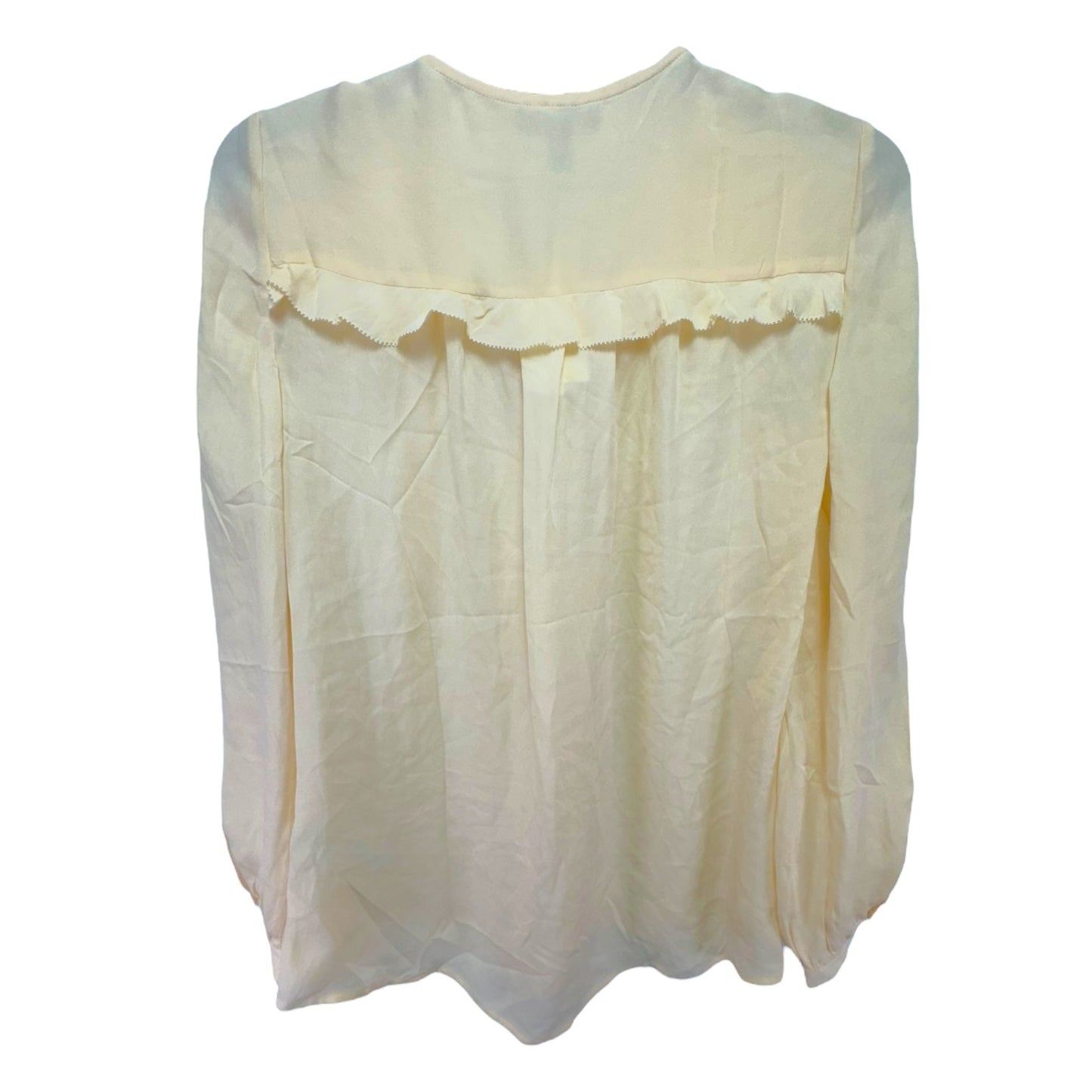 Feminine Luxe Ruffle Silk Blouse By J. Crew  Size: 0