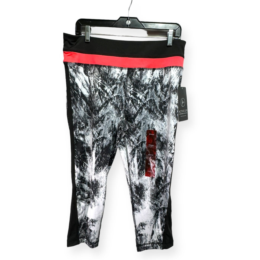 Multi-colored Athletic Capris 90 Degrees By Reflex, Size Xl