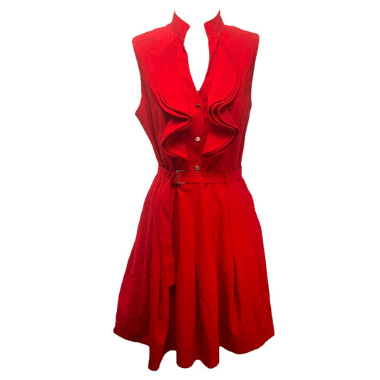 Ruffle Front Midi Dress  By Calvin Klein  Size: 8