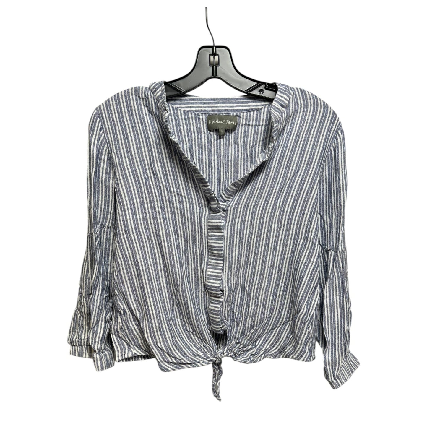 Top Long Sleeve By Michael Stars In Striped Pattern, Size: M