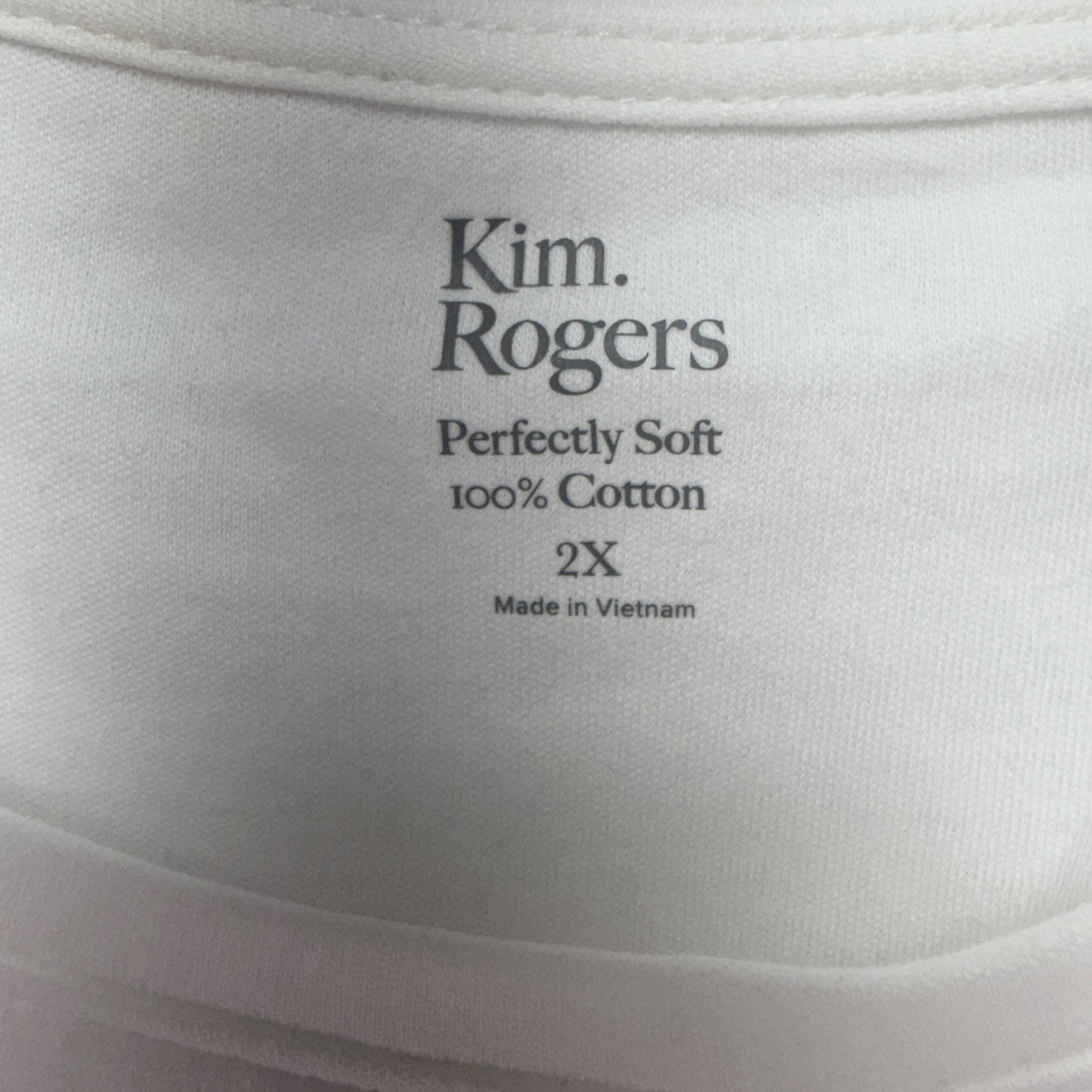 Perfectly Soft 100% Cotton Top Long Sleeve By Kim Rogers In White, Size: 2x