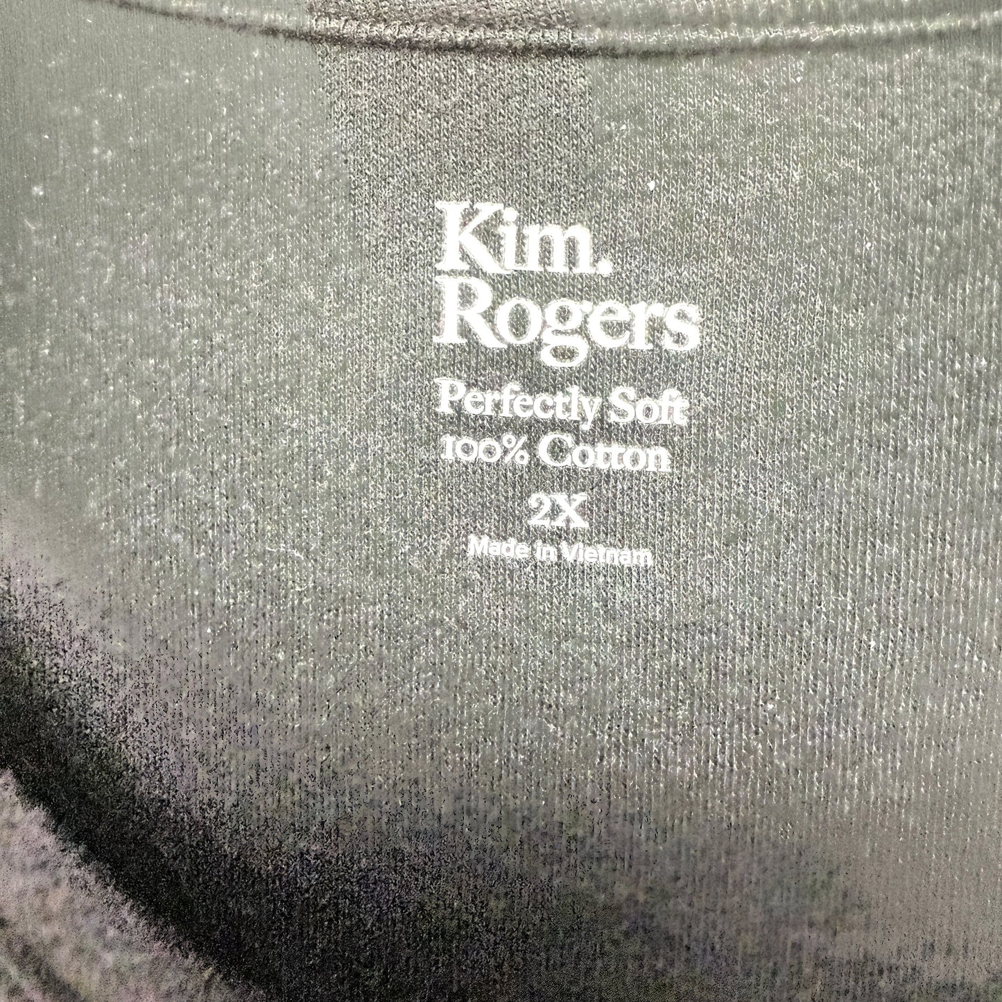 Perfectly Soft 100% Cotton Top Long Sleeve By Kim Rogers In Black, Size: 2x