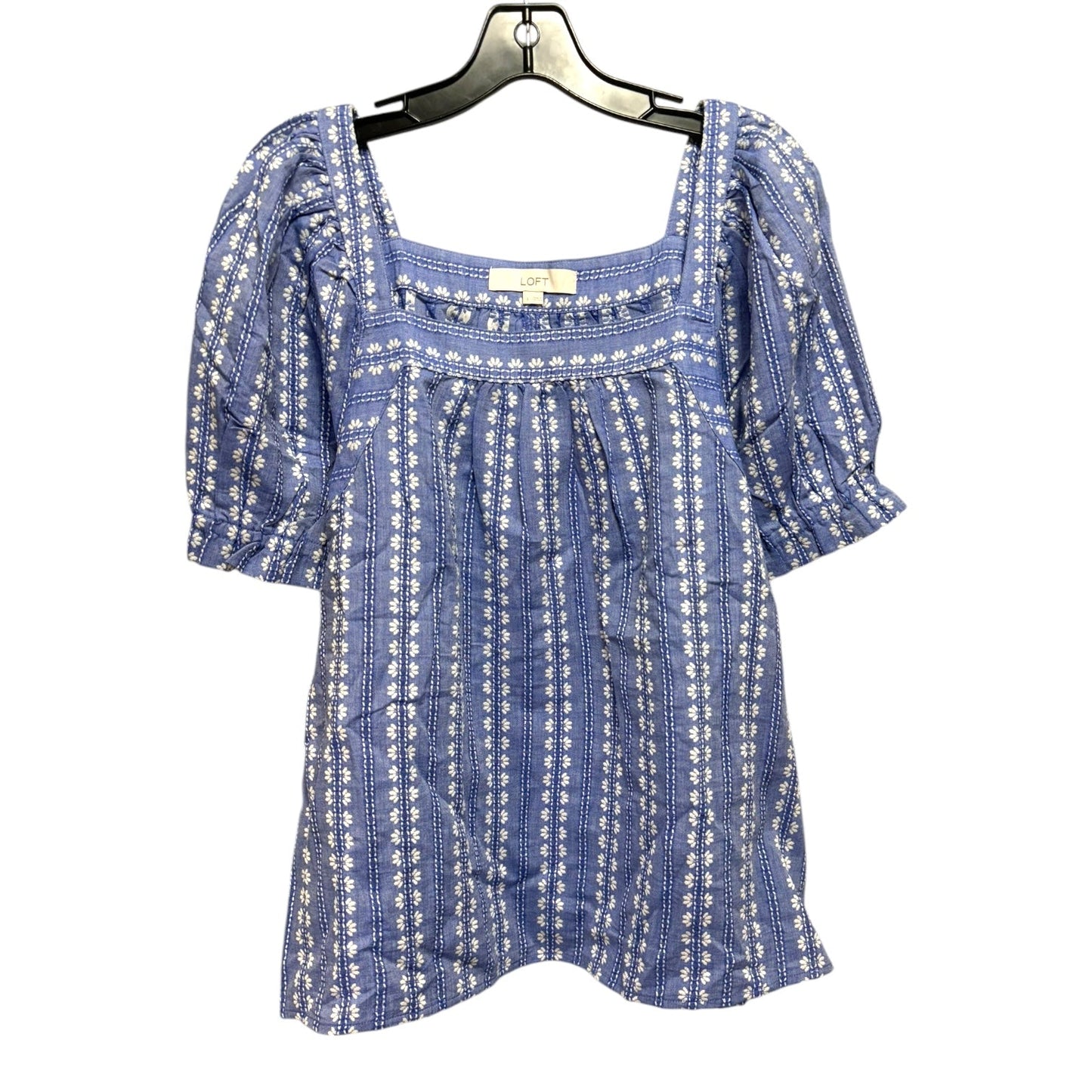 Top Short Sleeve By Loft In Blue, Size: L