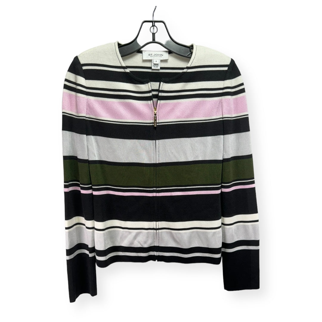 Striped Pattern Sweater Designer St John Collection, Size 0