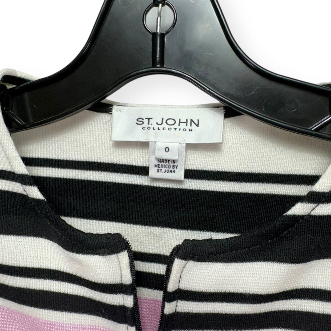 Striped Pattern Sweater Designer St John Collection, Size 0