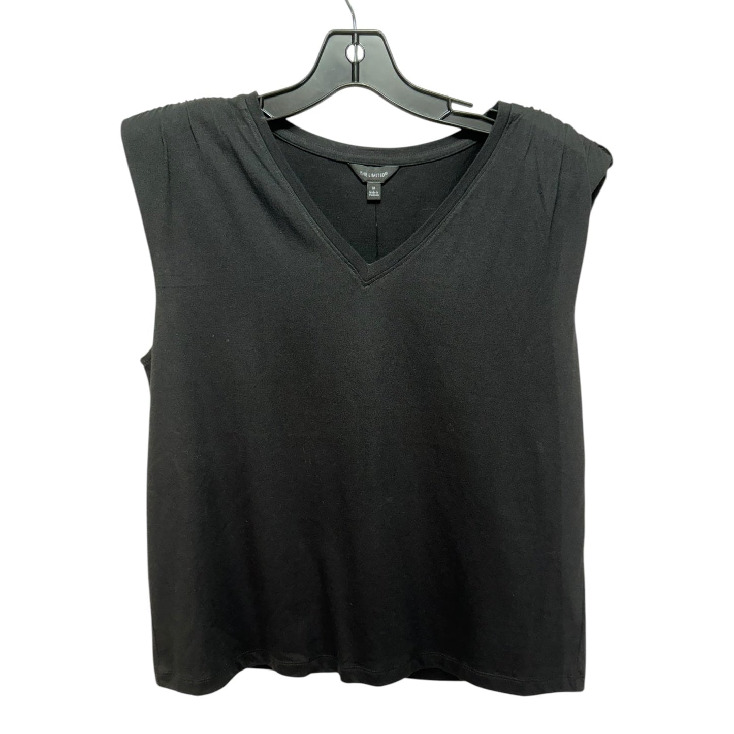 Padded Shoulder Top Sleeveless By Limited In Black, Size: M