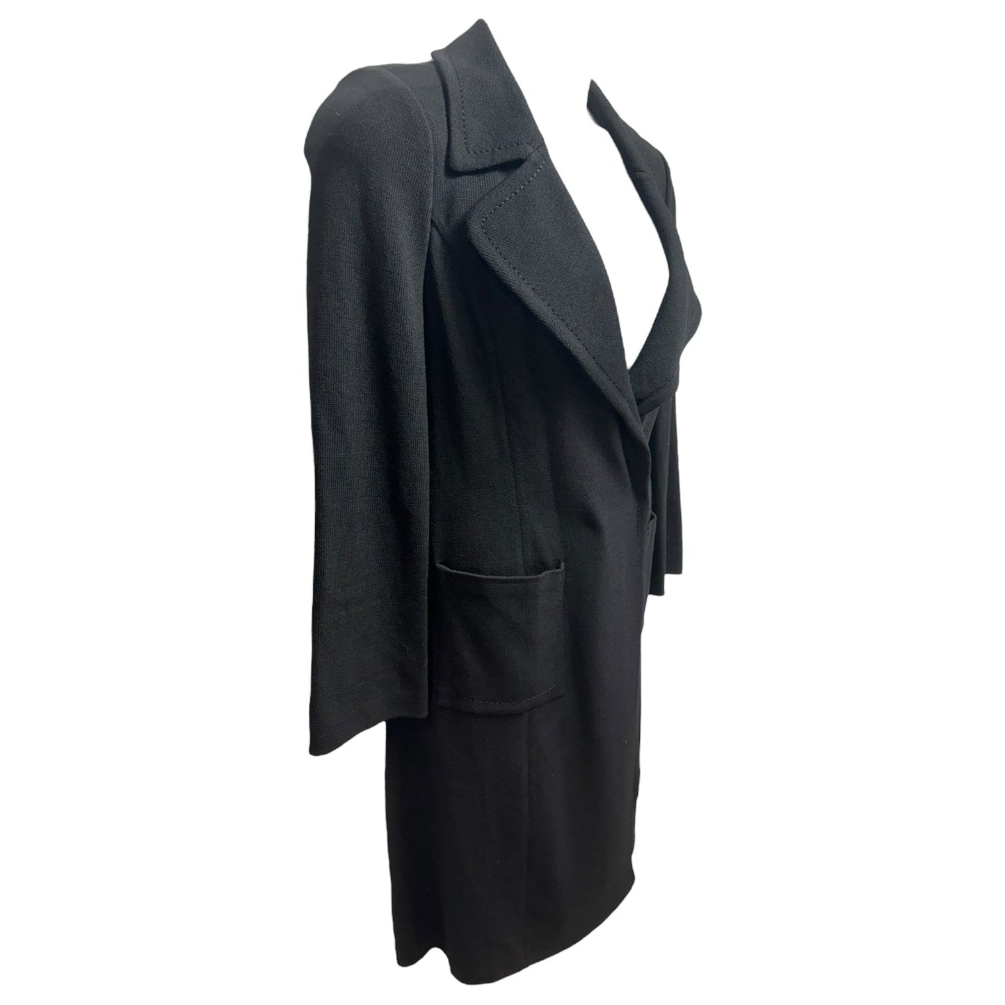 Knit Long Blazer Designer By St John Caviar In Black, Size: 10