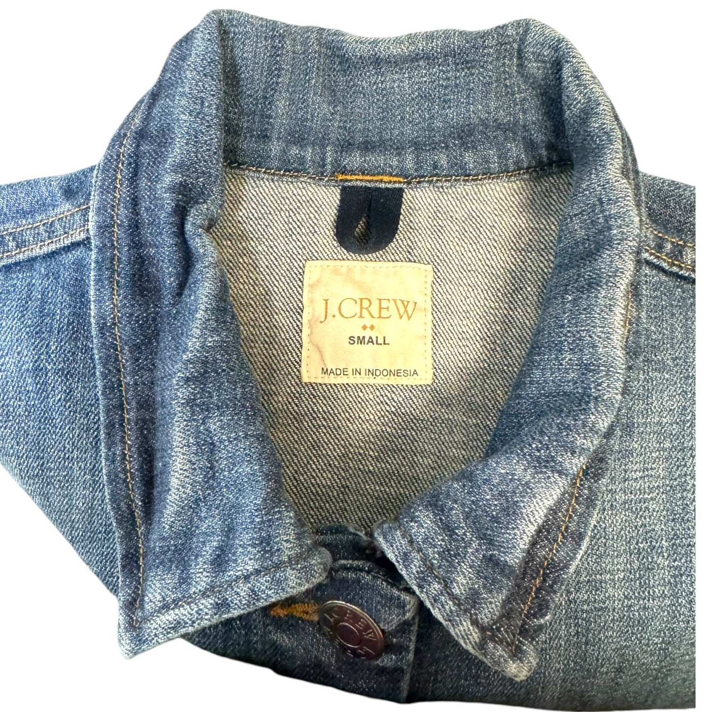 Nolita Distressed Stretch Medium Wash Jean Denim Jacket By J. Crew In Blue Denim, Size: S