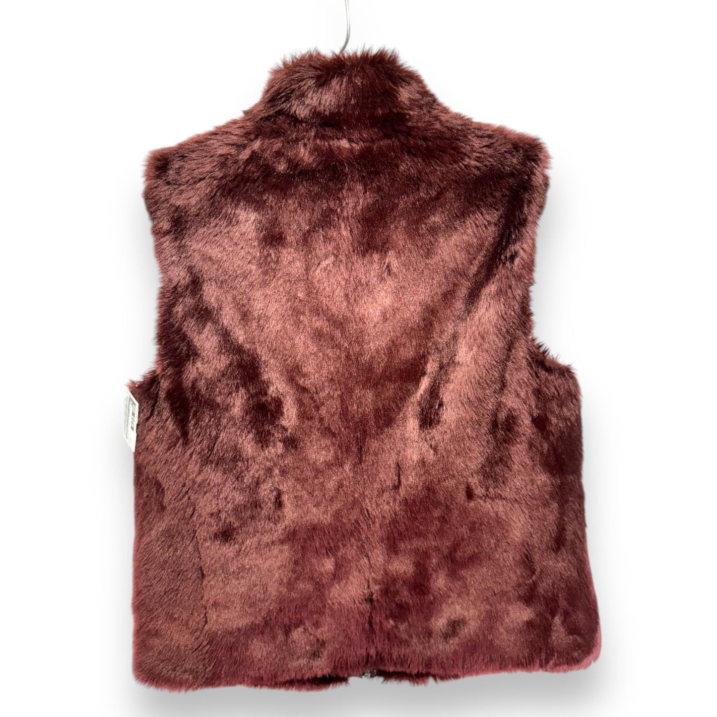 Vest Faux Fur & Sherpa By J. Crew In Maroon, Size: S