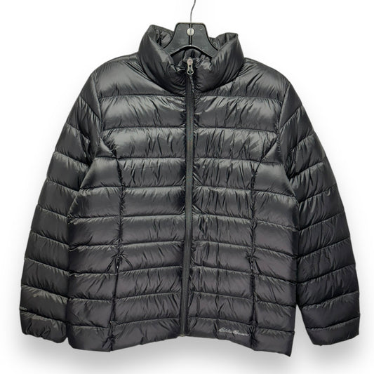 Jacket Puffer & Quilted By Eddie Bauer In Black, Size: L