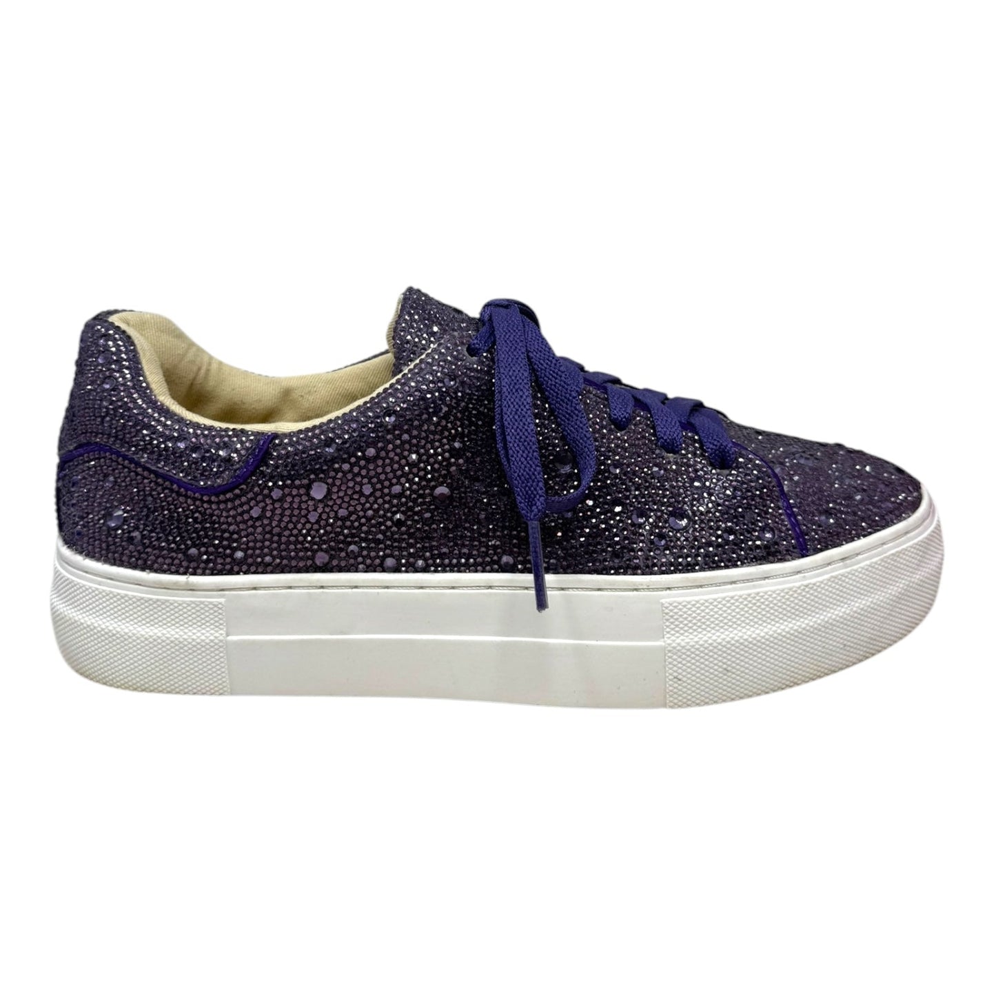 Sidny Rhinestone Shoes Sneakers By Betsey Johnson In Purple, Size: 8