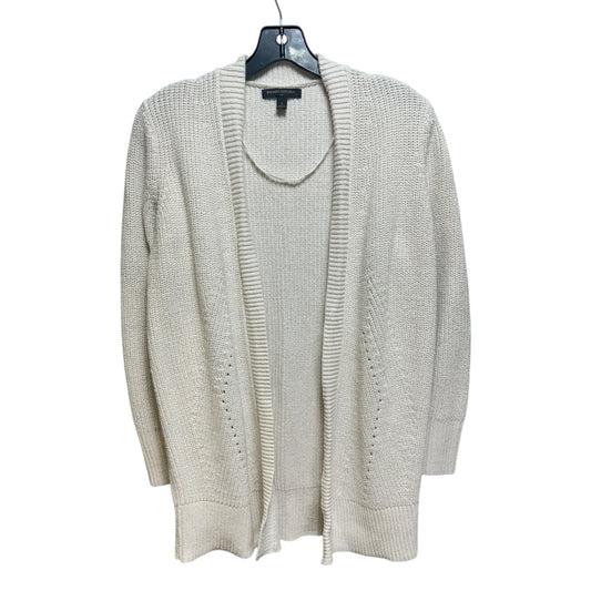 Sweater Cardigan By Banana Republic In Silver & White, Size: S