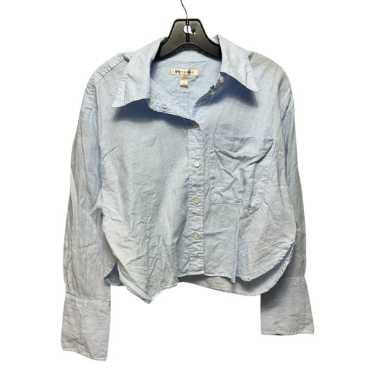 Linen Top Long Sleeve By Banana Republic In Blue, Size: S