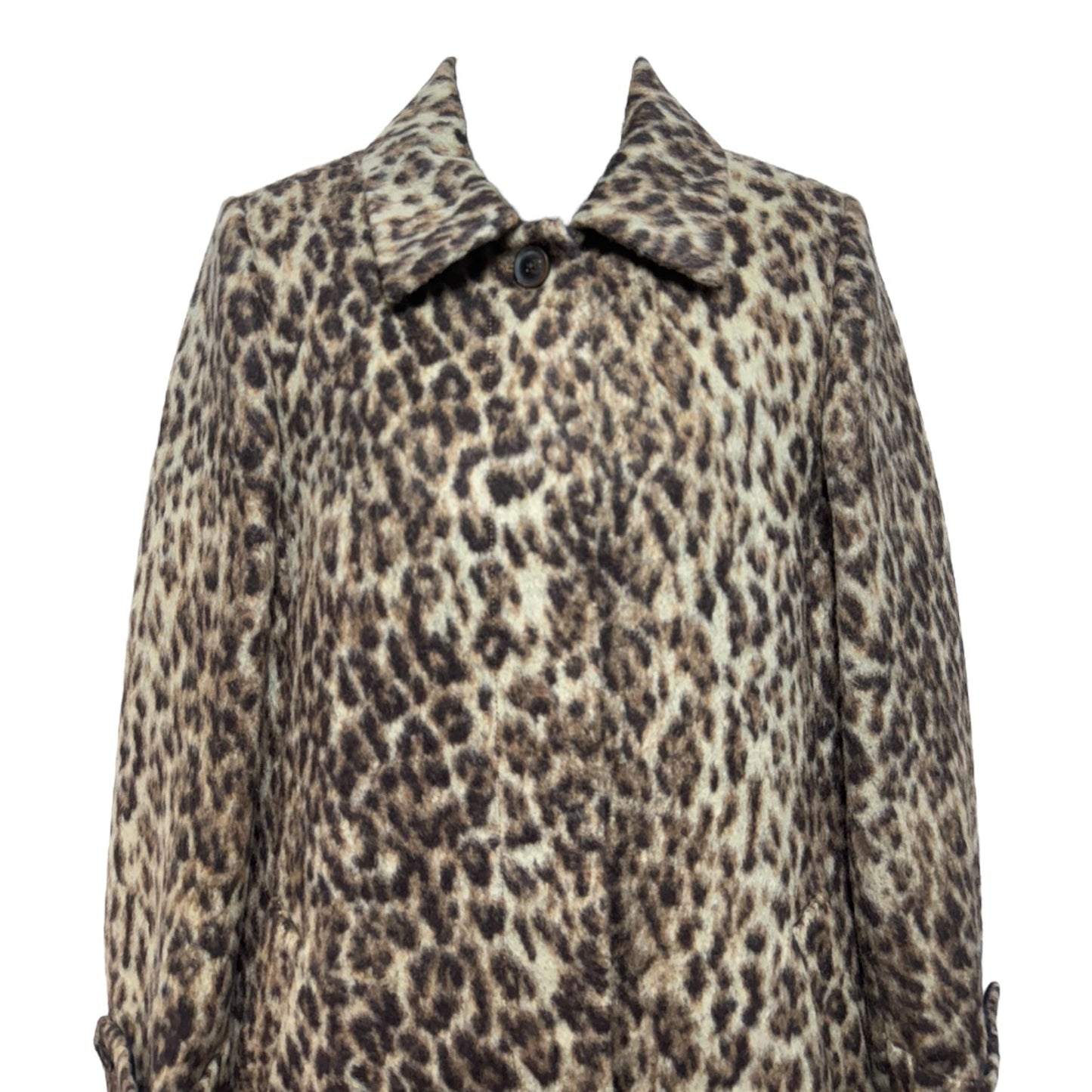 Wool Blend Double Leopard Coat By J. Crew In Animal Print, Size: 6