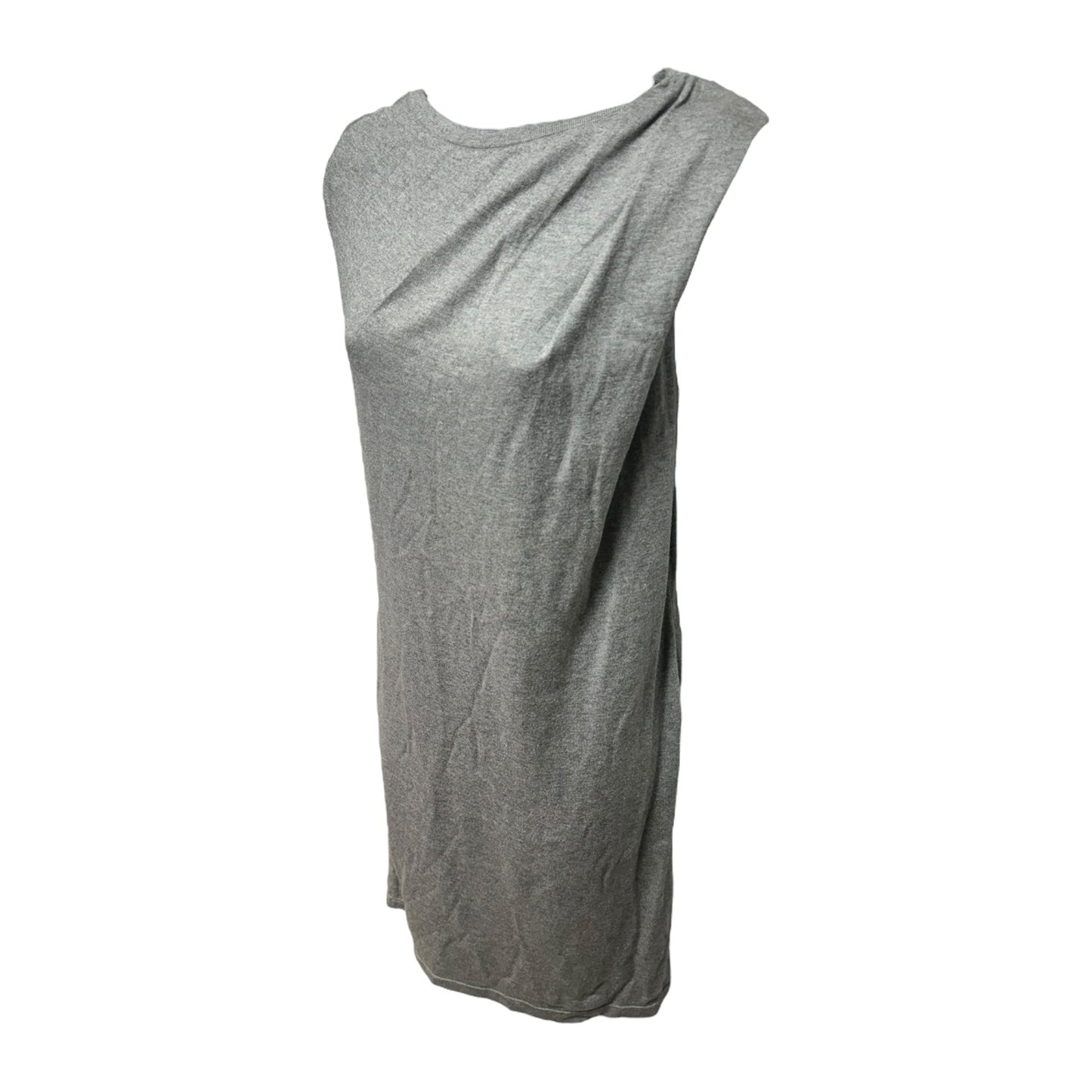 Asymmetrical Silk Knit Shift Dress Designer By All Saints In Grey, Size: 4