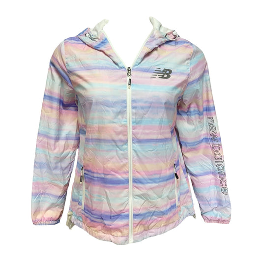 Jacket Windbreaker By New Balance In Rainbow Print, Size: L