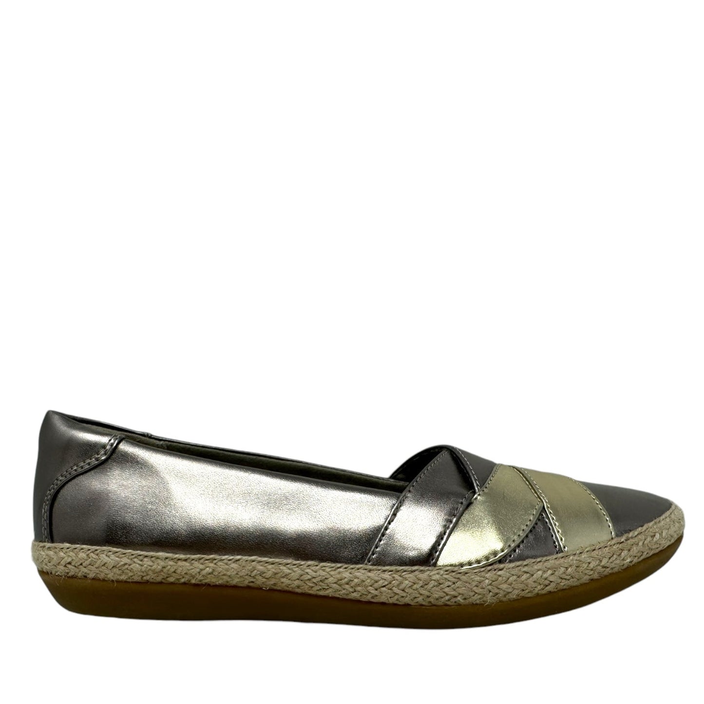 Danelly Shine Loafers By Clarks In Pewter Gold, Size: 7.5