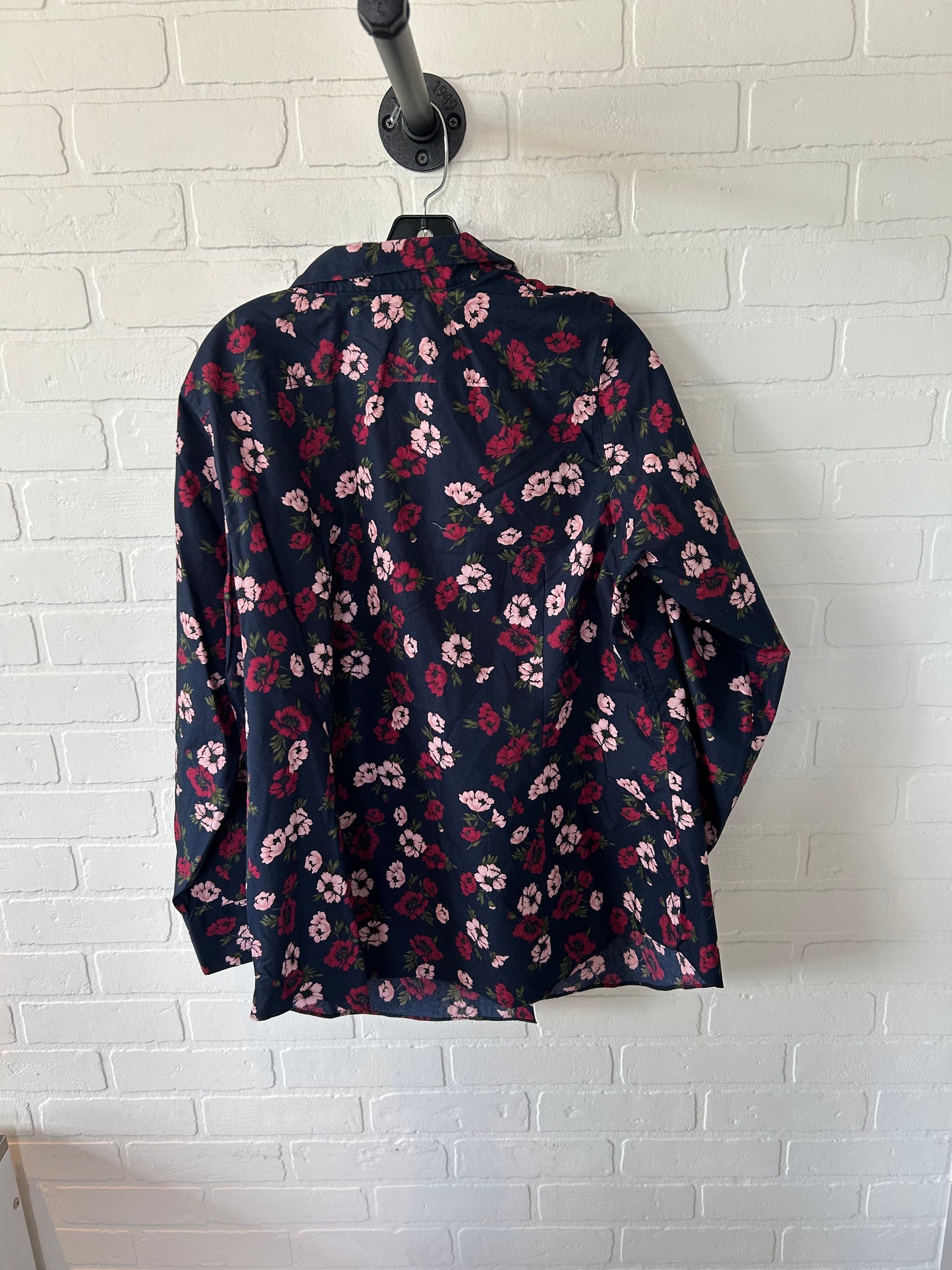 Blouse Long Sleeve By Lands End In Navy, Size: 2x