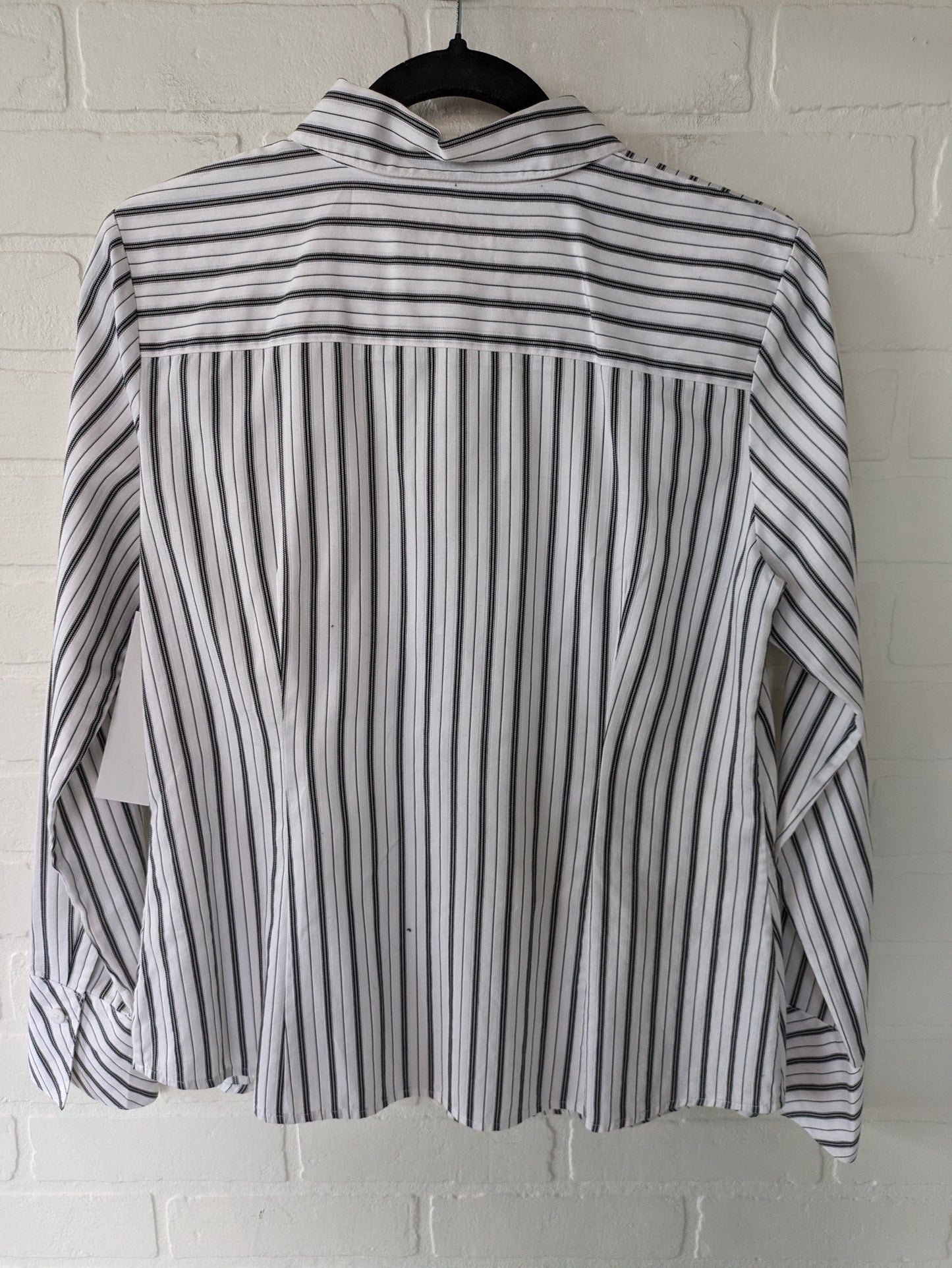 Black & White Blouse Long Sleeve Talbots, Size L