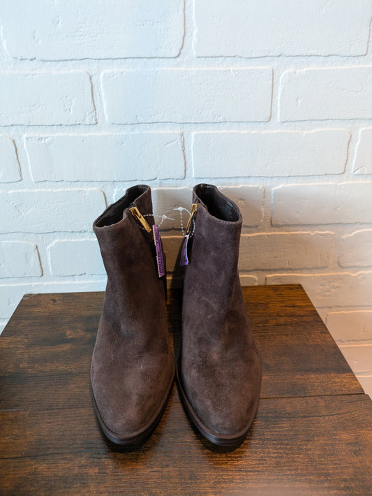 Brown Boots Ankle Heels Vince Camuto, Size 6.5