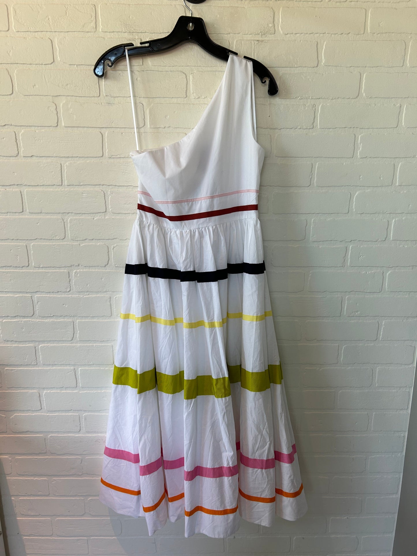 White & Yellow Dress Casual Midi J. Crew, Size Xs