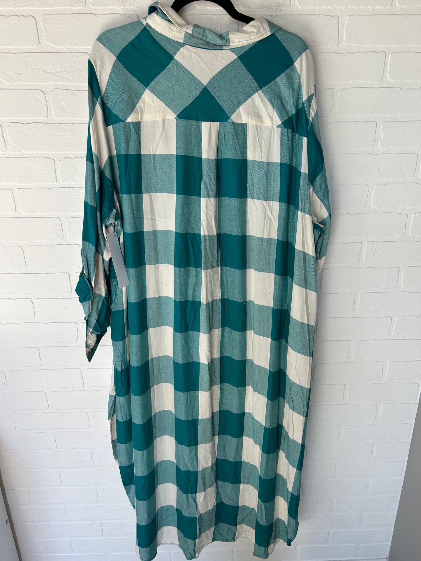 Green & White Dress Casual Maxi Cato, Size 4x