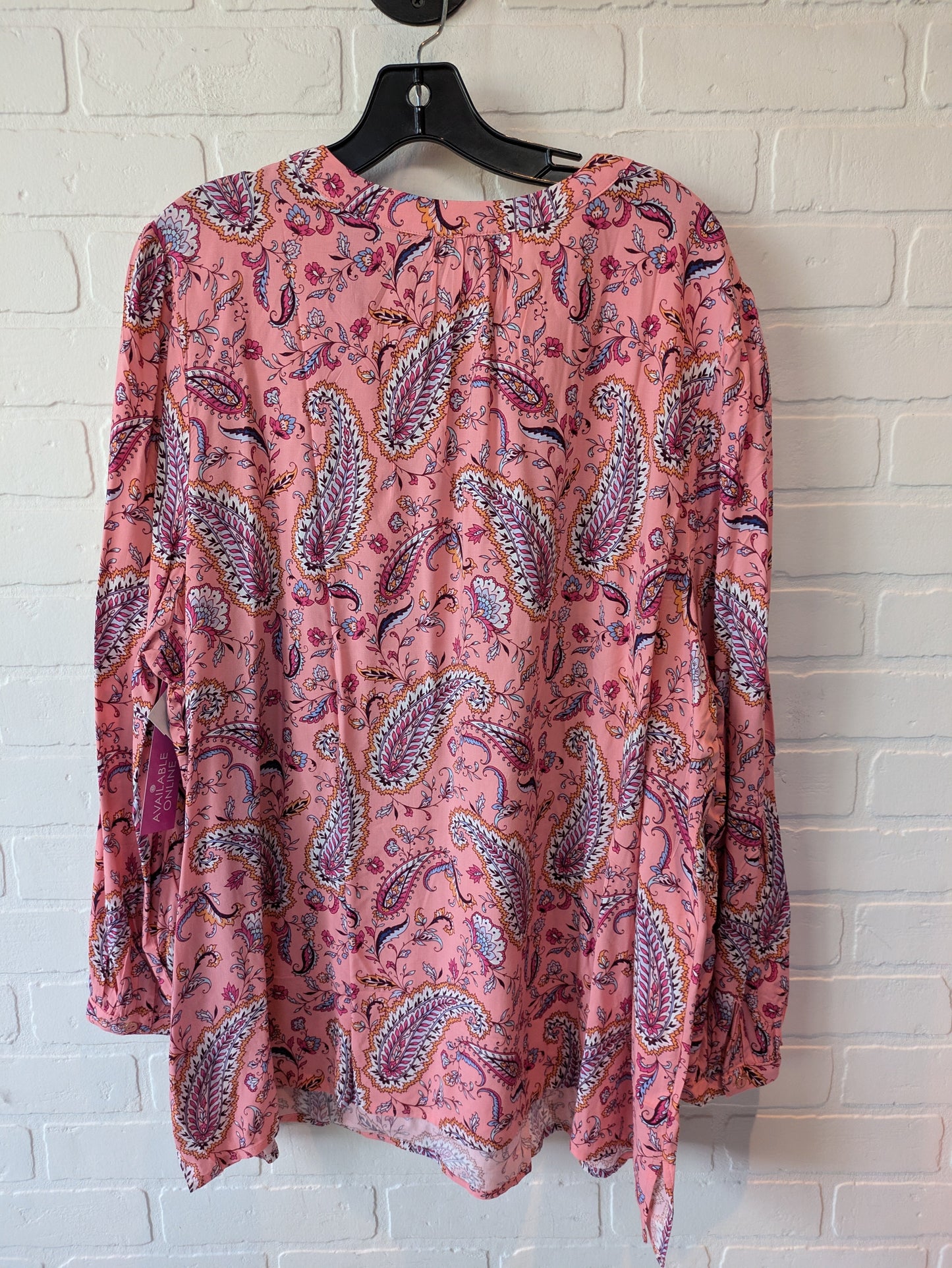 Pink Blouse Long Sleeve Talbots, Size 3x