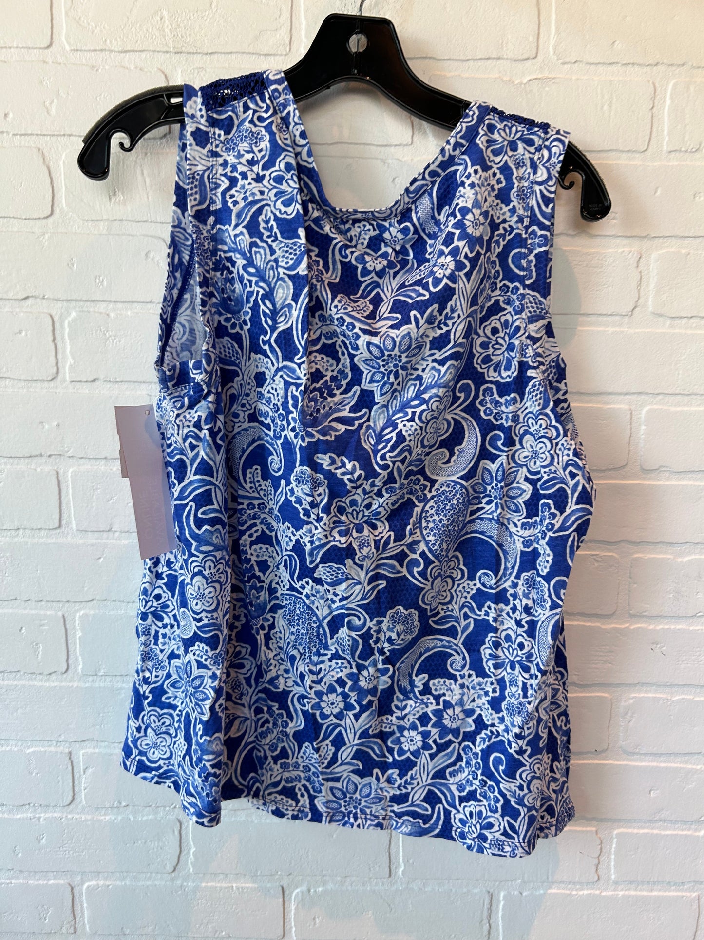 Blue & White Top Sleeveless Rafaella, Size Xl