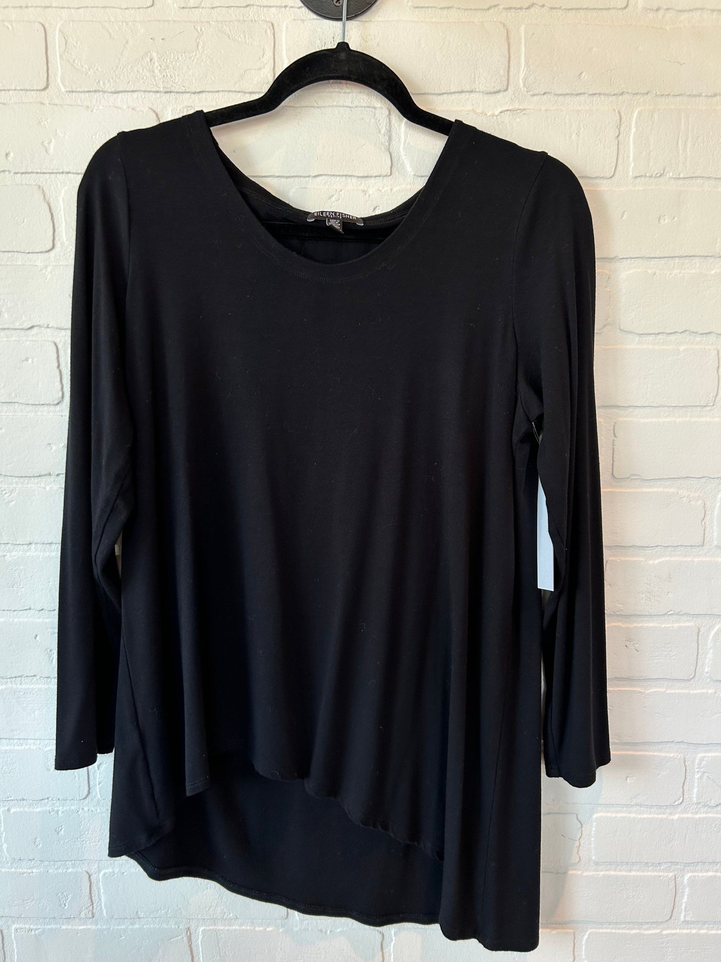 Black Top Long Sleeve Eileen Fisher, Size L