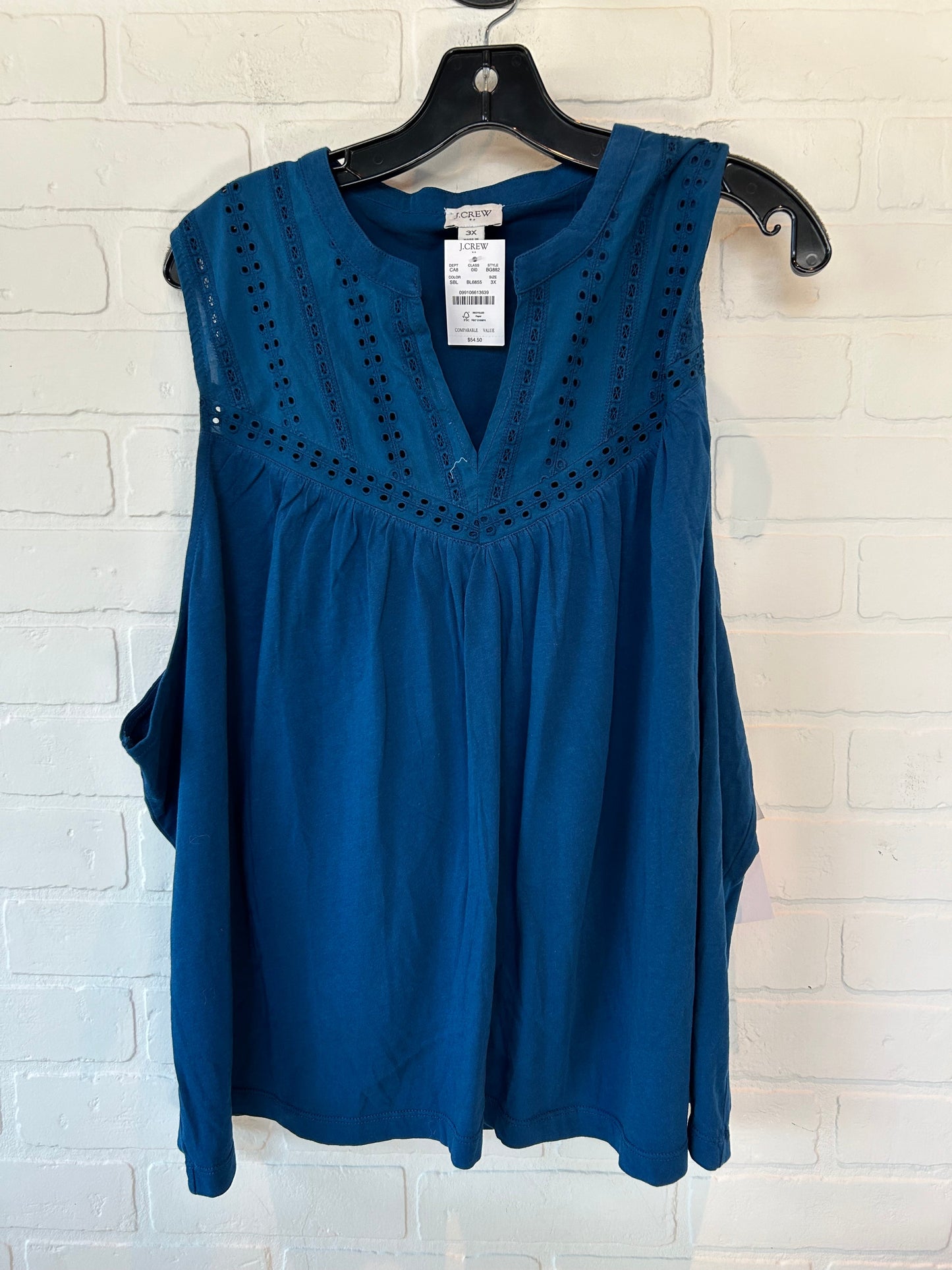 Blue Top Sleeveless J. Crew, Size 3x