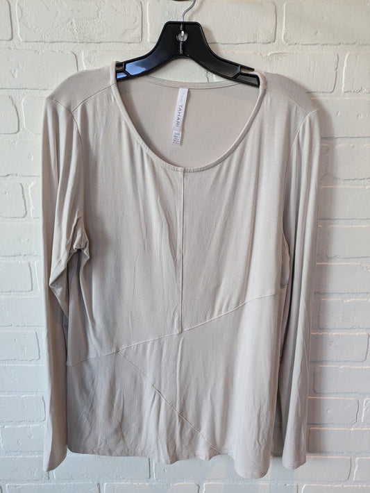 Top Long Sleeve Basic By Tahari By Arthur Levine In Brown, Size: L