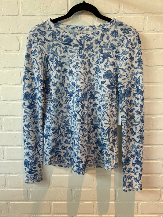 Top Long Sleeve Basic By Lucky Brand In Blue & White, Size: S