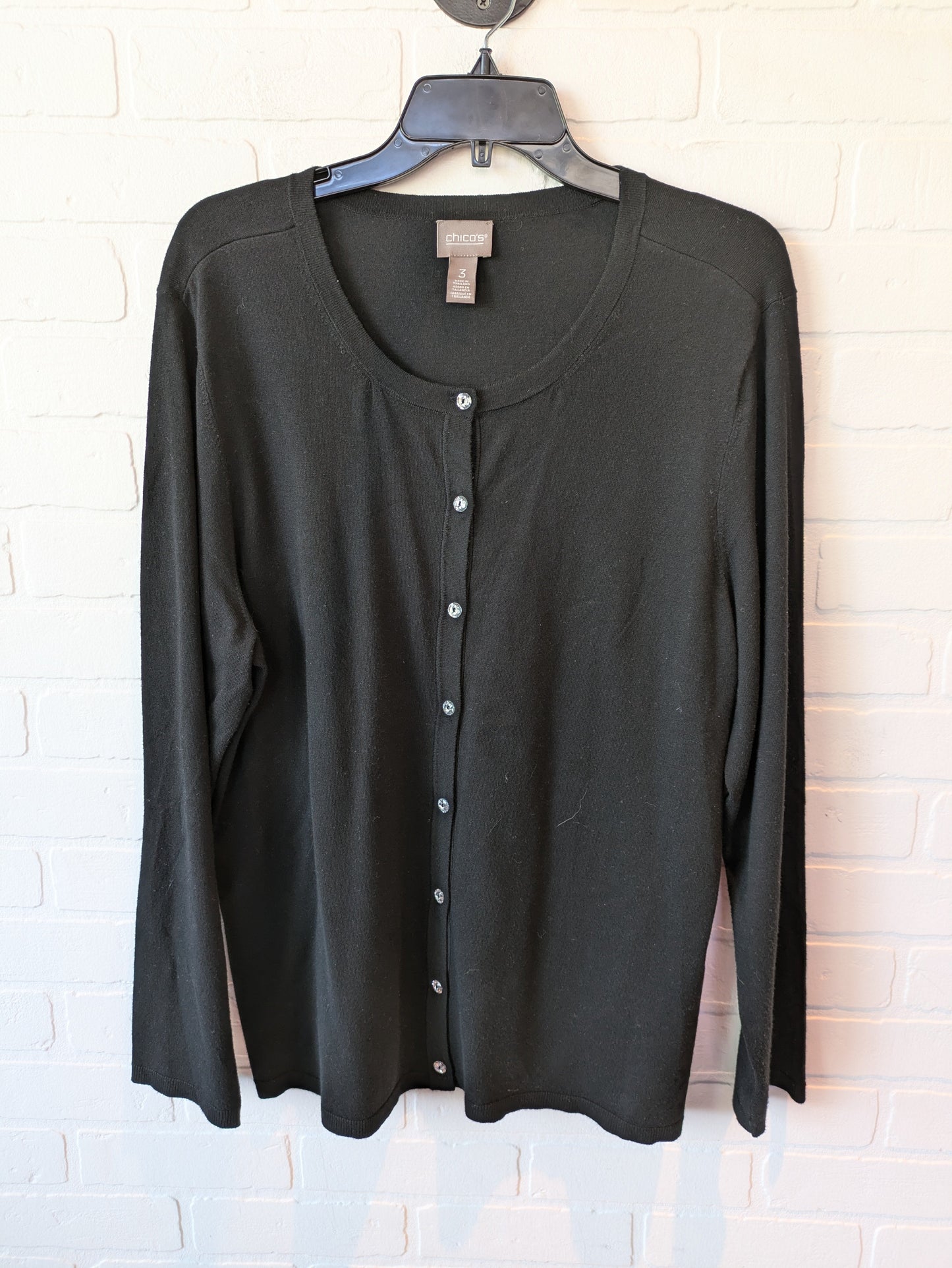 Sweater Cardigan By Chicos In Black, Size: Xl