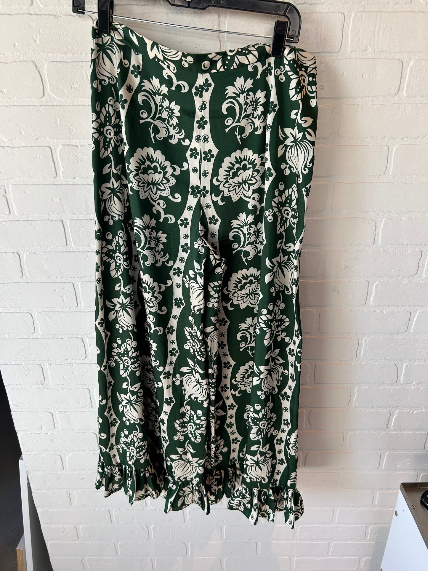 Pants Dress By Zara In Green & White, Size: 12