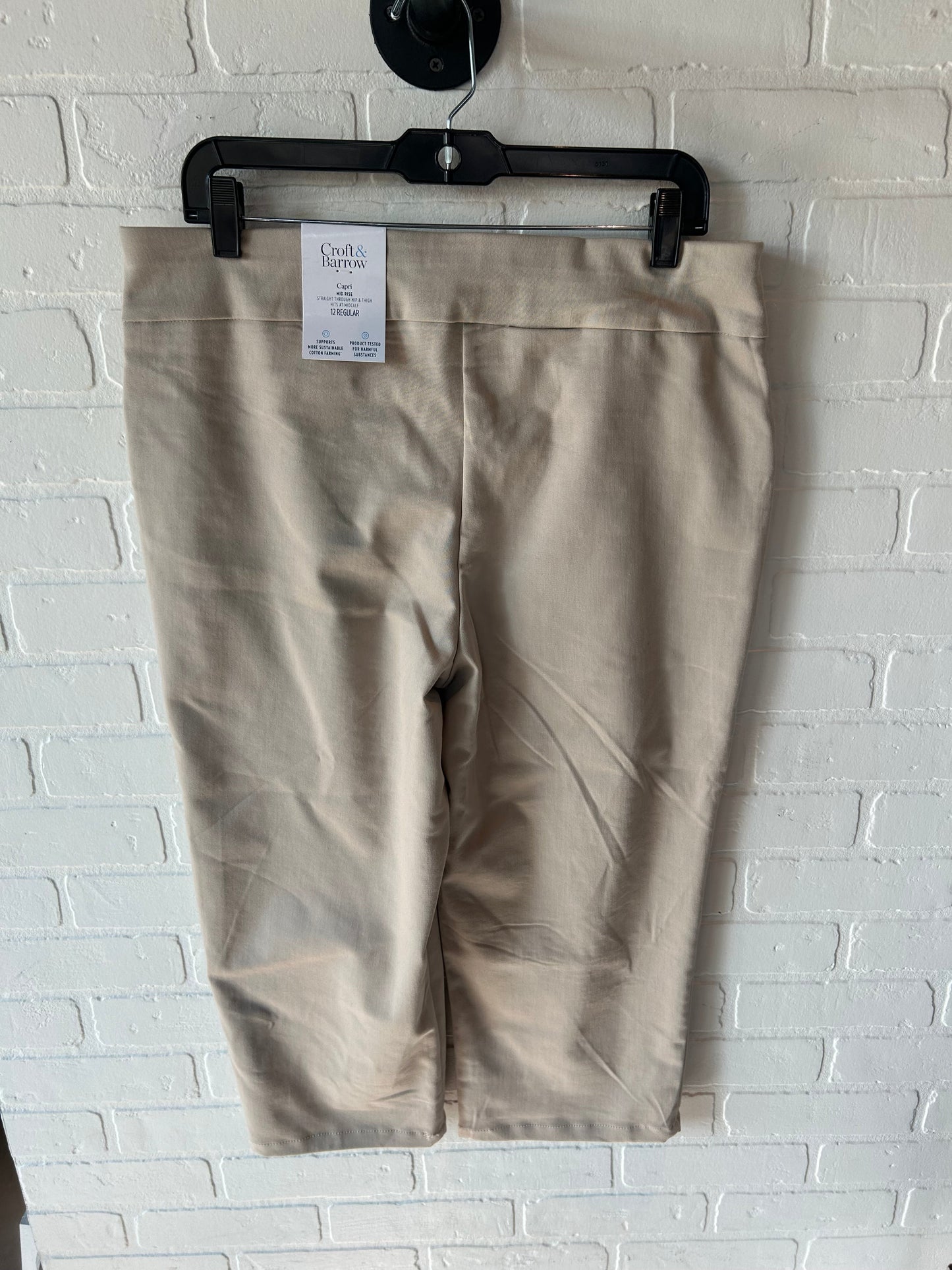 Capris By Croft And Barrow In Tan, Size: 12