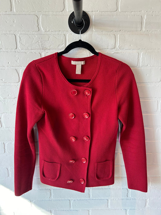 Sweater Cardigan By Banana Republic In Red, Size: S